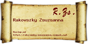 Rakovszky Zsuzsanna névjegykártya