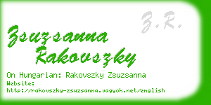 zsuzsanna rakovszky business card